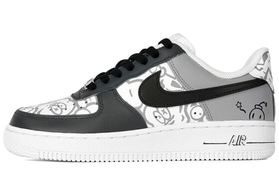 【定制球鞋】 Nike Air Force 1 Low 涂鸦怪物 vibe风 街头艺术 趣味手绘 低帮 板鞋 男款 灰 / Кроссовки Nike Air Force CW2288-111