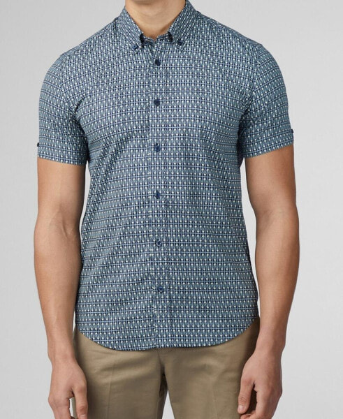 Men's Geo Spot Print Short Sleeve Shirt