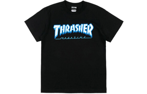 Thrasher Home Town Ice 日寒冰冰柱冰蓝短袖T恤 日版 男女同款 黑色 送男友 / Футболка Thrasher T TH81226-BKWH-BLACK