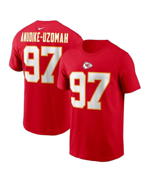 Men's Felix Anudike-Uzomah Red Kansas City Chiefs 2023 NFL Draft First Round Pick Player Name and Number T-shirt