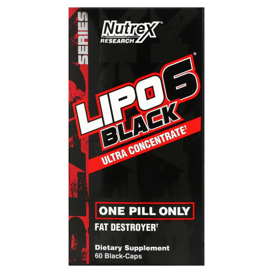 Nutrex Research, LIPO-6 Black, ультраконцентрат, 60 черных капсул
