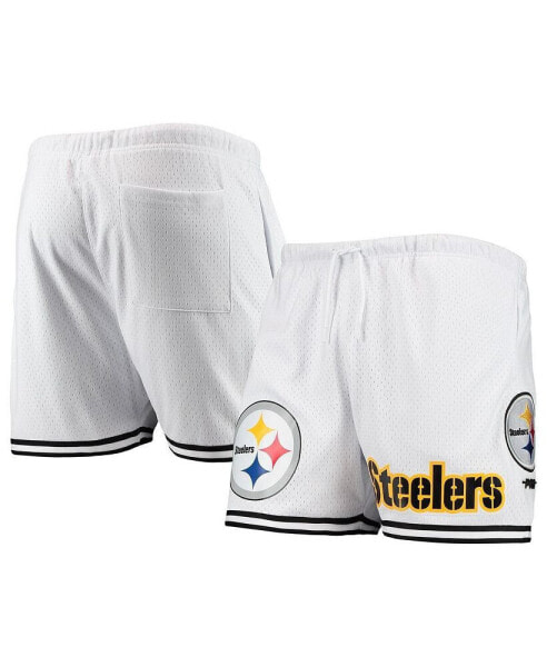 Men's White, Black Pittsburgh Steelers Mesh Shorts