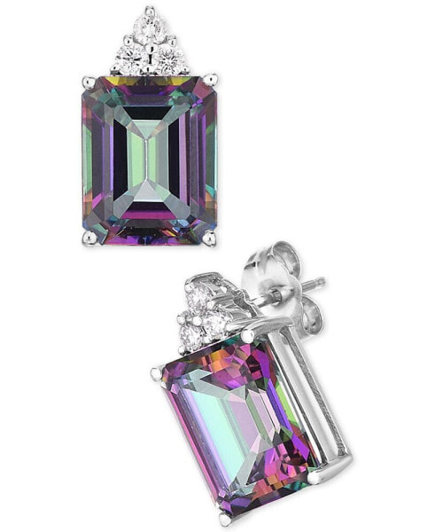 Серьги Macy's Mystic Topaz & Diamond Stud