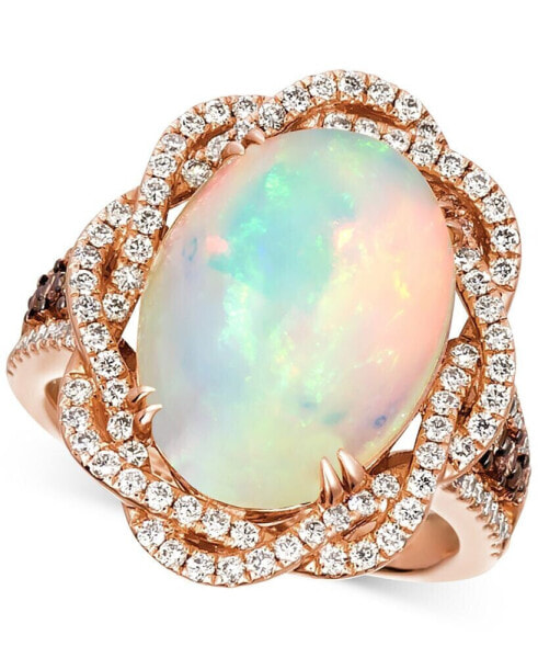 Neopolitan Opal (4-1/2 ct. t.w.) & Diamond (1 ct. t.w.) Statement Ring in 14k Rose Gold (Also Available in White Gold or Yellow Gold)