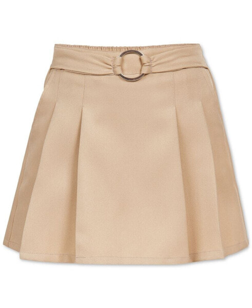 Little Girls Uniform Belted Pleated Scooter Shorts