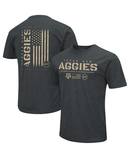 Men's Heathered Black Texas A M Aggies OHT Military-Inspired Appreciation Flag 2.0 T-shirt