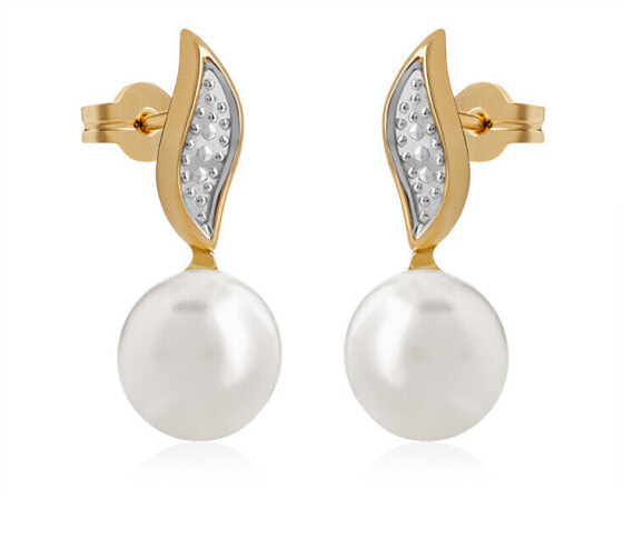 Elegant bicolor earrings made of gold 14/230.822/3P
