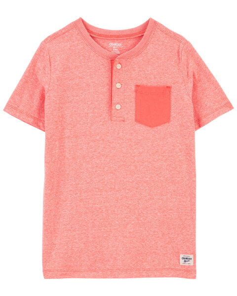 Kid Heathered Pocket Henley 14