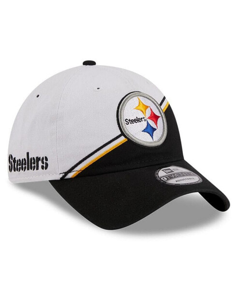 Men's White, Black Pittsburgh Steelers 2023 Sideline 9TWENTY Adjustable Hat