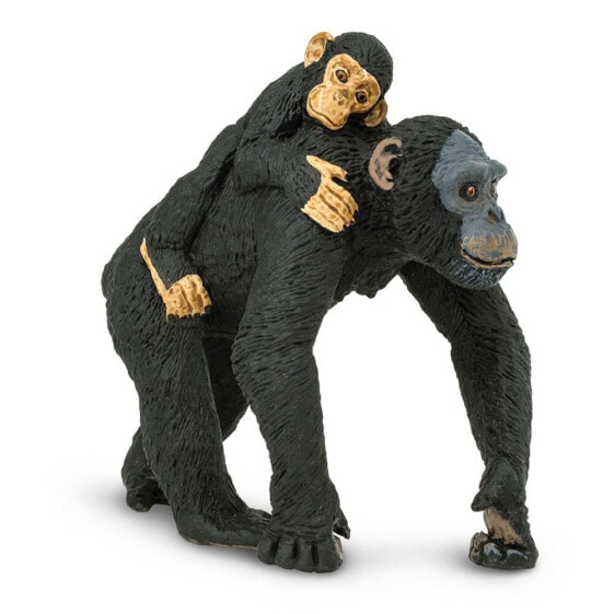 Фигурка Safari Ltd Шимпанзе с малышом Chimpanzee With Baby Figure (Фигурка Шимпанзе с малышом)