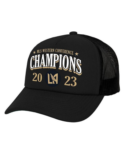 Men's Black LAFC 2023 MLS Western Conference Champions Locker Room Trucker Snapback Hat