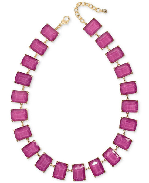 On 34th gold-Tone Stone All Around Necklace, 16-1/2" + 2" extender, Created for Macy's