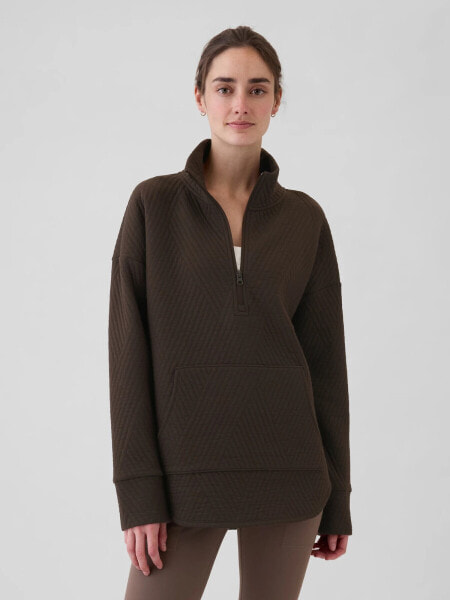 GapFit Quilted Jacquard Half-Zip Pullover