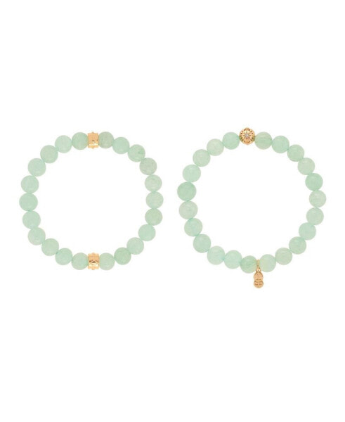 Stone Beaded Motif 2 Pieces Bracelet Set