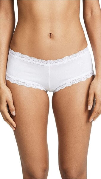 Hanky Panky 259658 Women's Cotton Conscience Boyshort White Underwear Size S