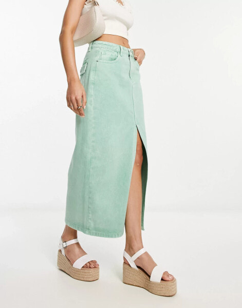 Urban Revivo cargo midi skirt in light green