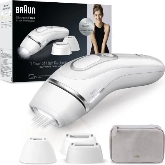 Epilierer mit gepulstem Licht BRAUN Silkexpert Pro 3 Haarentfernung zu Hause Beutel 3 Kpfe PL3230