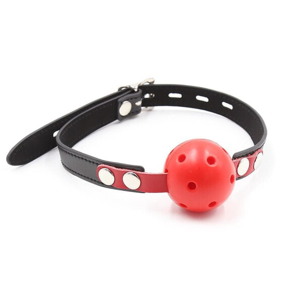 Кляп с дышащей матово-красной мячом Ball Gag Breathable Black/Red от FETISH ADDICT