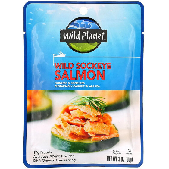 Wild Sockeye Salmon, 3 oz (85 g)