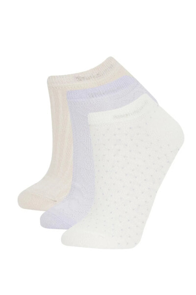 Kadın 3'lü Pamuklu Patik Çorap A4948axns