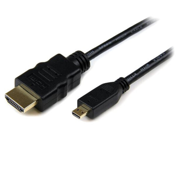 StarTech.com 2m Micro HDMI to HDMI Cable with Ethernet - 4K 30Hz Video - Durable High Speed Micro HDMI Type-D to HDMI 1.4 Adapter Cable/Converter Cord - UHD HDMI Monitors/TVs/Displays - M/M - 2 m - HDMI Type A (Standard) - HDMI Type D (Micro) - 3D - Audio Return Chann