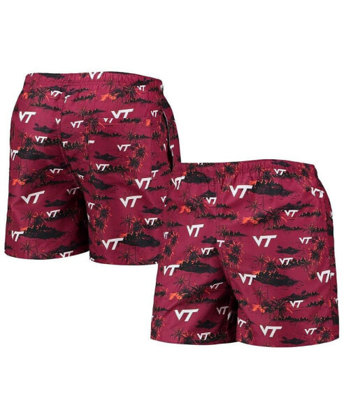 Men's Maroon Virginia Tech Hokies Island Palm Swim Trunks