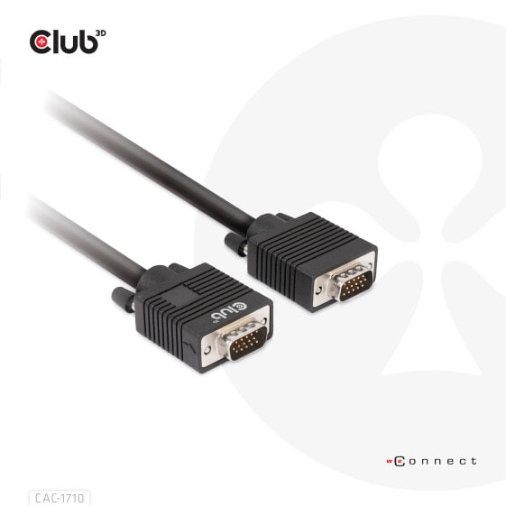 Club 3D VGA Cable Bidirectional M/M 10m/32.8ft 28AWG - 10 m - VGA (D-Sub) - VGA (D-Sub) - Male - Male - Straight