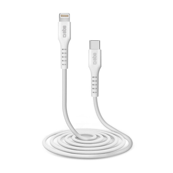SBS TECABLELIGTC2W - 2 m - Lightning - USB C - Male - Male - White