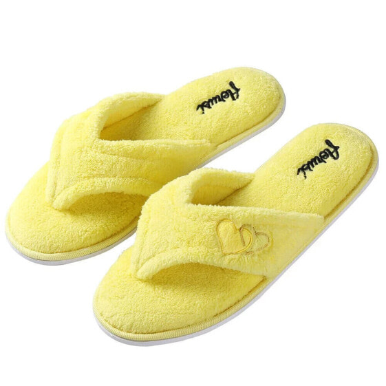 Aerusi Splash Spa Indoor Plush Slipper Women's Size 9 Yellow Non-Slip Solid