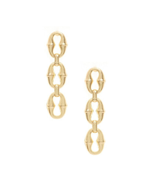 Gold Plated Thick Chain Link Earrings