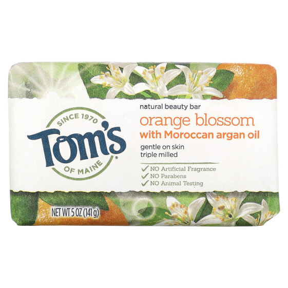 Natural Beauty Bar Soap, Orange Blossom with Moroccan Argan Oil, 5 oz (141 g)