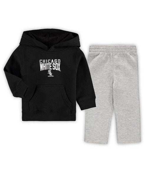 Infant Boys and Girls Black, Heathered Gray Chicago White Sox Fan Flare Fleece Hoodie and Pants Set