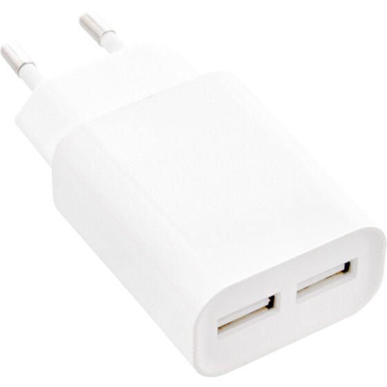 InLine USB Power Adapter DUO - 2 Port 100-240VAC to 5V / 2.1A white