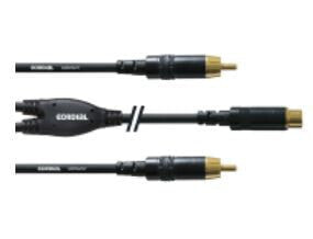 Cordial CFY 0.3 ECC, RCA, Male, 2 x RCA, Female, 0.3 m, Black