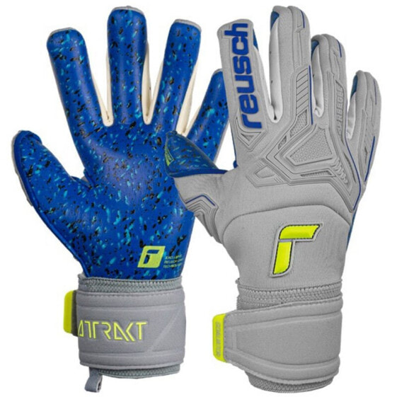 Перчатки вратаря Reusch Attrakt Freegel Fusion Goaliator Голкиперские серо-синие 5270995 6006