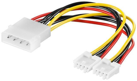 InLine Internal Power Y-Cable 1x 5.25" Molex / 2x 3.5" Floppy 0.20m