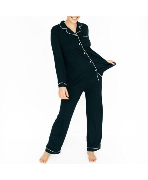 Plus Size Clea Classic Long Sleeve Nursing Pajama