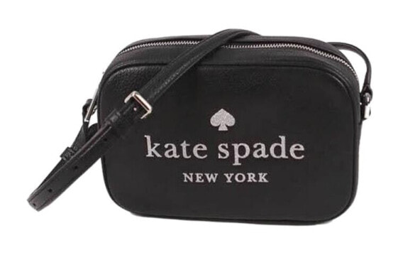 kate spade Glitter Logo印花 皮革 相机包单肩斜挎包 女款 黑色 / Сумка kate spade Glitter Logo K4707-001