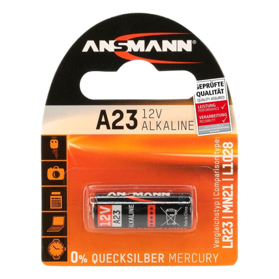 Аккумулятор ANSMANN® A23 - щелочной - 12 В - 1 шт - черно-оранжевый