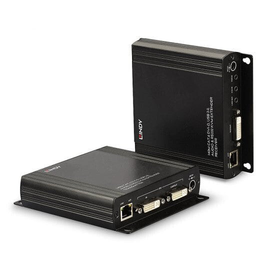 Lindy 140m Cat.6 DVI-D - USB - Audio & RS232 KVM Extender - Transmitter & receiver - Wired - 140 m - Cat6 - 60 Hz - Black