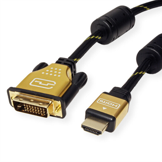 Аксессуар ROLINE 11.04.5894 - 7.5 м - HDMI - DVI - Male - Male - Gold
