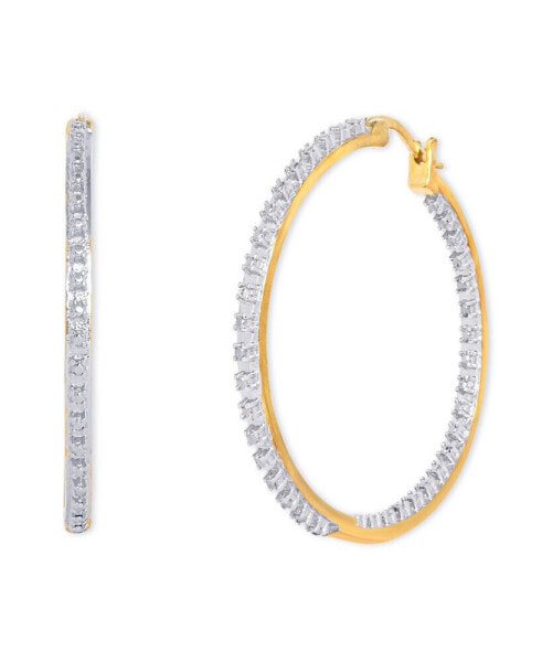 Серьги Macy's Diamond Accent Hoop