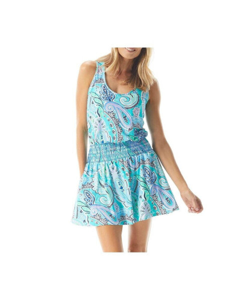 Women's Paisley Print Tenley Smocked Waist Tank Dress