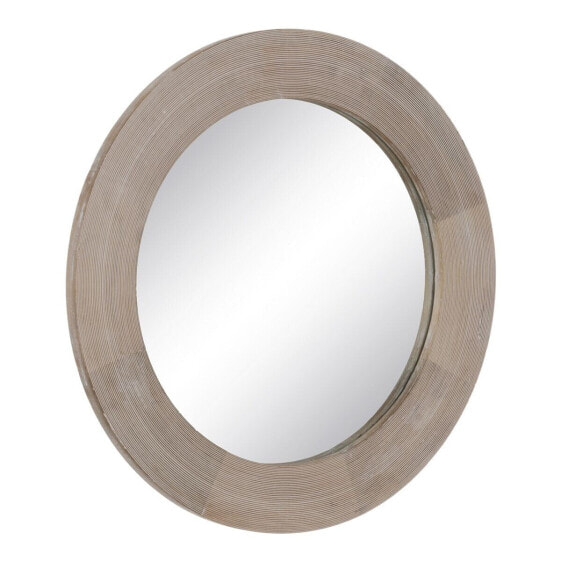 Wall mirror White Natural Crystal Mango wood MDF Wood Vertical Circular 91,5 x 3,8 x 91,5 cm