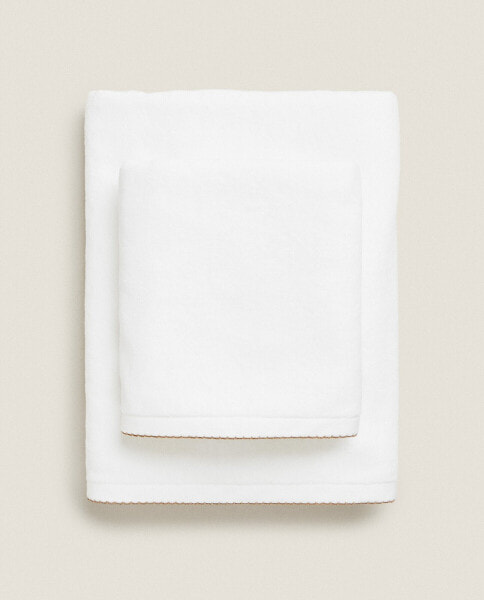 Children's velour towel with trim detail