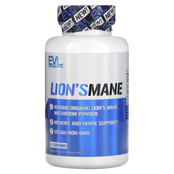 Капсулы вегетарианские Evlution Nutrition Lion's Mane, 60 шт.