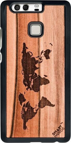 SmartWoods Case Etui Drewniane Mapa Huawei P9