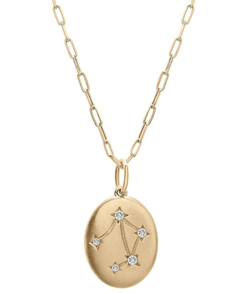 Wrapped diamond Libra Constellation 18" Pendant Necklace (1/20 ct. tw) in 10k Yellow Gold, Created for Macy's