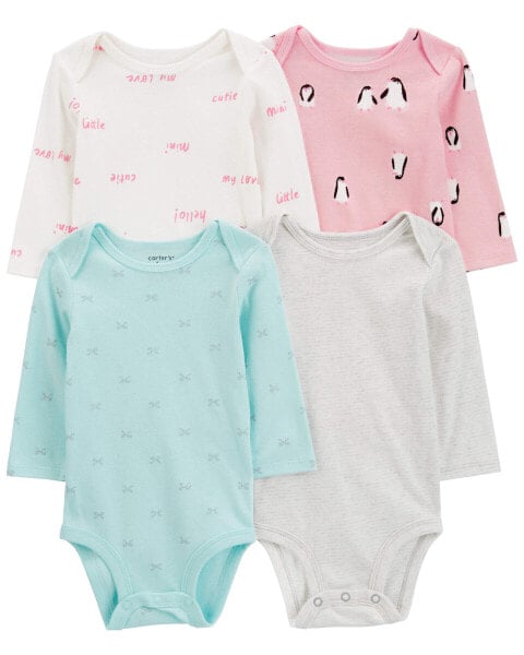 Baby 4-Pack Long-Sleeve Original Bodysuits 24M