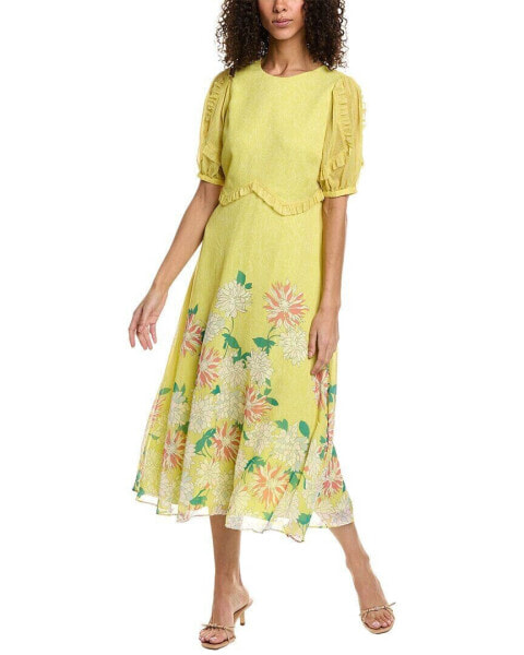 Ted Baker Midi Tea Dress Women's Yellow 1